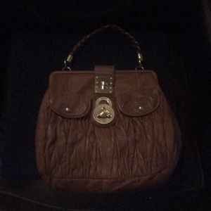 STEVEN - Steve Madden tan, leather, and roomy satchel bag